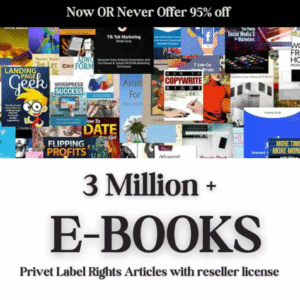 3 Million+ Ebooks + 3 Million PLR Articles Bonus with reseller rights.