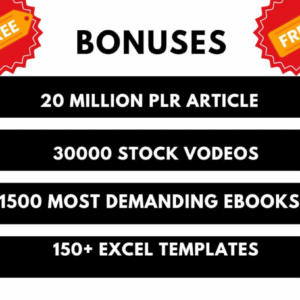 3 Million+ Ebooks + 3 Million PLR Articles Bonus with reseller rights.