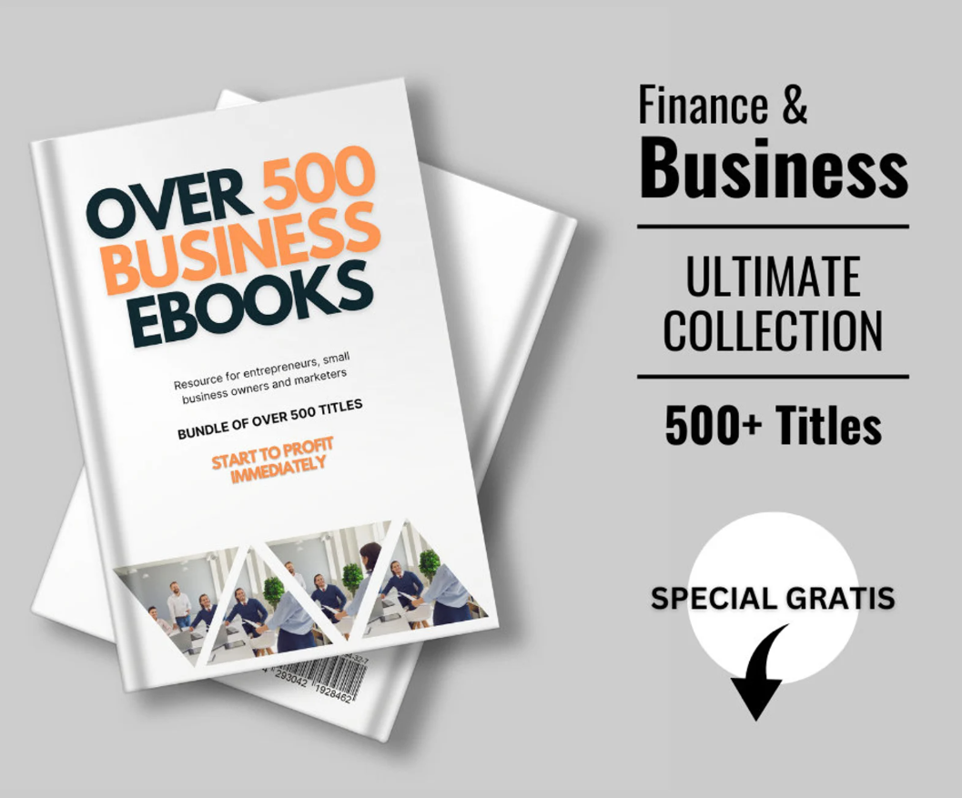 PLR Over 500 Premium Business eBooks Pack Collection + GRATIS Business Emails Pack | eBooks Bundle | Lifetime Access | Instant Download