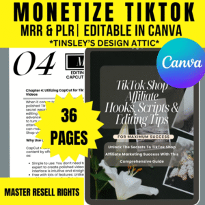 TikTok Shop Affiliate Hooks and Scripts Monetize TikTok MRR & PLR Boost Sales and Engagement Master Resell Rights 2025