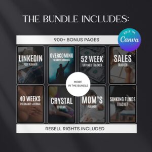 7500+ Digital Planner Pages Bundle | Editable Canva Templates | PLR & MRR Resell Rights