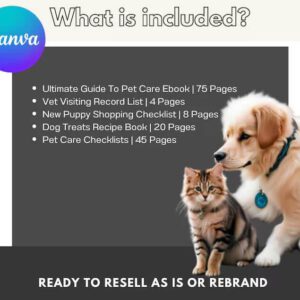Pet Care Planner Bundle | Printable Pet Planner | PLR & MRR Resell Rights | Digital Download
