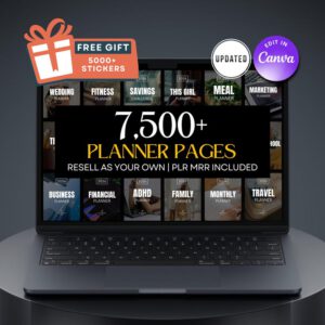 7500+ Digital Planner Pages Bundle | Editable Canva Templates | PLR & MRR Resell Rights